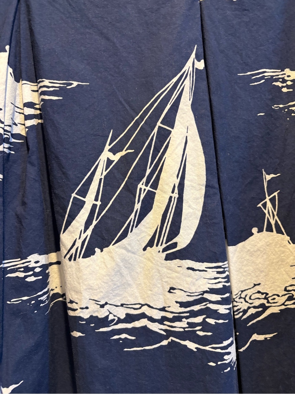 Talbots Navy and Off White Sailboat A-Line Skirt Size 14 - Picture 2 of 5